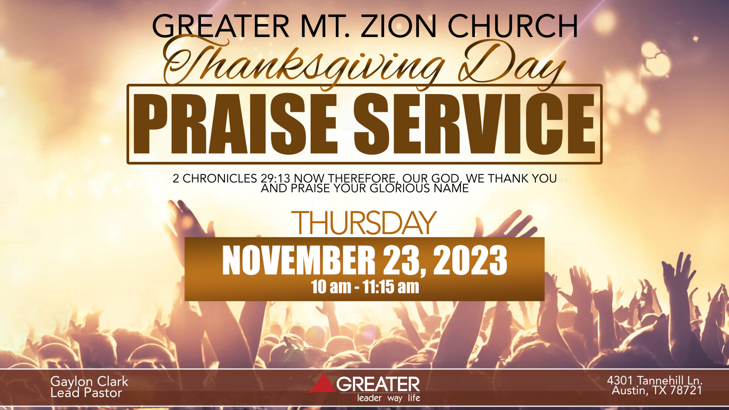 Thanksgiving Day Worship - Trinity Downtown